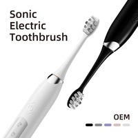 Cepillo de Dientes Eléctrico Portátil de Viaje, 5 Modos, Recargable, con Cabezales de Repuesto, Cepillo de Dientes Sónico para Adultos