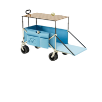 Chariot de camping polyvalent YX-F1-26 avec table relevable, pliable, léger, grande capacité, 4 roues, multicolores