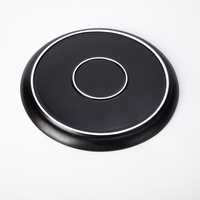 ShengJing – plateau rond en porcelaine de qualité d'hôtel, blanc, noir, mat, Pizza à Steak, bordure basse, vaisselle peu profonde, plateau en porcelaine