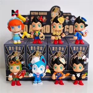 Astro Boy kotak penutup asli tren desktop, ornamen masa kecil boneka hadiah tokoh aksi lucu 8 buah/set