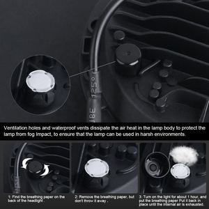 7 pouces 90W rond DRL LED projecteur conduite lampe feux de croisement <span class=keywords><strong>moto</strong></span> phare voiture accessoires Para Motos - Product Image 4