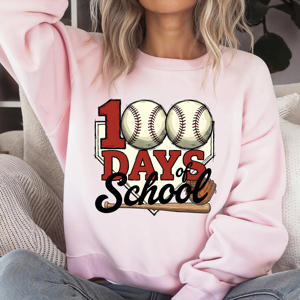 Transferencia DTF de Béisbol para 100 Días de Clases, Listo para Planchar, para Amantes del Béisbol, Feliz 100 Días, Transferencia DTF para Camisetas - Product Image 3