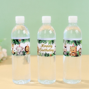 Autocollants pour bouteilles d'eau avec animaux de la jungle, étiquettes <span class=keywords><strong>joyeux</strong></span> <span class=keywords><strong>anniversaire</strong></span> pour enfants, décorations de fête Safari, 10/20 pièces - Product Image 6