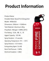 Extincteur à base d'eau 900 ml rouge portable certifié 3C pour la sécurité incendie de la voiture et de la maison