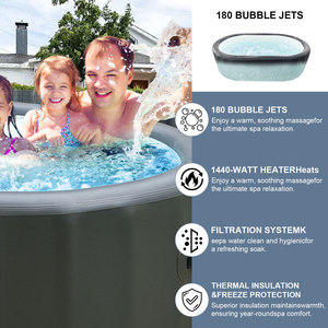 <span class=keywords><strong>Spa</strong></span> <span class=keywords><strong>gonflable</strong></span> familial avec 180 jets à bulles, capacité 3-4 personnes, 104 ° Ensemble complet d'accessoires en PVC <span class=keywords><strong>pour</strong></span> chauffage F Max - Product Image 3