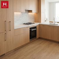 HAPPY HOUSES Ensemble de cuisine compact moderne avec table coulissante intégrée, armoire de cuisine mini pour appartement et garde-manger haut multi-niveaux coulissant