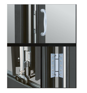 Grey recubierto de polvo suave terminado el último diseño de la puerta principal doble templado acristalamiento puerta corredera - Product Image 6