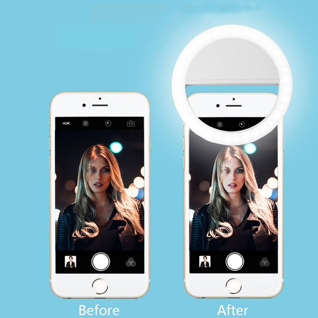 Selfie LED Ring Fill Light Portable Mobile Phone 36 LEDS Selfie Lamp 3 Levels Lighting Luminous Ring Clip for All Cell Phones