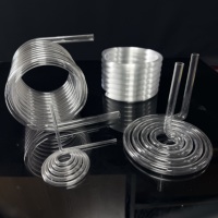 Tubo Espiral de Vidrio de Cuarzo Transparente, Tubo Helicoidal Doble con Servicios de Doblado/Soldadura/Corte, 99.95% Puro, Libre de Ozono