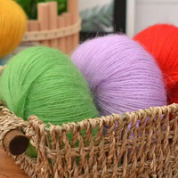 Fil de laine Mohair Super Kid de haute qualité 75% et fil mélangé de luxe en soie brute 25% dans un matériau de pull à tricoter à la main à la teinture