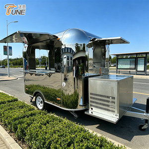 Remolque <span class=keywords><strong>de</strong></span> Comida Retro <span class=keywords><strong>de</strong></span> Acero Inoxidable 304 con Certificación CE, Totalmente Equipado, Camión <span class=keywords><strong>de</strong></span> Cocina Móvil para Catering - Product Image 1