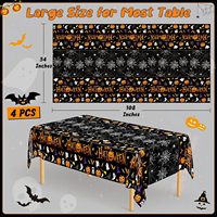 Nappe d'Halloween jetable, imperméable, motif citrouille et toile d'araignée, pour décoration d'Halloween