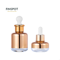 Soin de la peau de luxe essentiel or argent verre soin de la peau compte-gouttes bouche or bouchon compte-gouttes pressant flacon en verre 30ml
