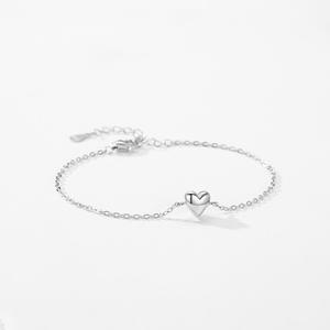 S925 sterling silver polished heart-shaped minimalist <b>bracelet</b>, a fashionable gift for women Customizable copper version - Product Image 6