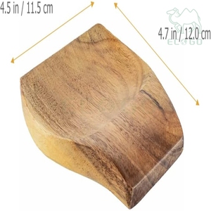 Heat Resistant Acacia Wood Kitchen Scoop Holder Storage Tray Cutlery Utensil Countertop Organizer Spoon Stand - Product Image 2