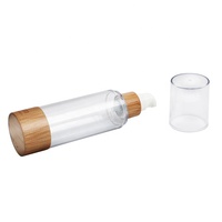 Flacon vide sans air haut de gamme 30ml 50ml 80ml 100ml 120ml pour lotion et crème, emballage cosmétique sous vide en bambou