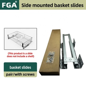 Modern 3 Fold Extension Soft Closing Kitchen <b>Drawer</b> Side Mounted Wire Basket <b>Slides</b> - Product Image 5