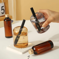 Nouveau diffuseur de parfum à bâtonnets en rotin sans flamme en verre de 100 ml pour hôtel, maison, intérieur, désodorisant, rafraîchisseur d'air