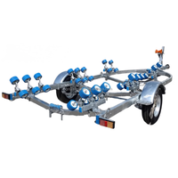 Nouveau modèle Remorque de 4 mètres pour bateau ponton Rouleaux en caoutchouc Remorque bateau en acier inoxydable