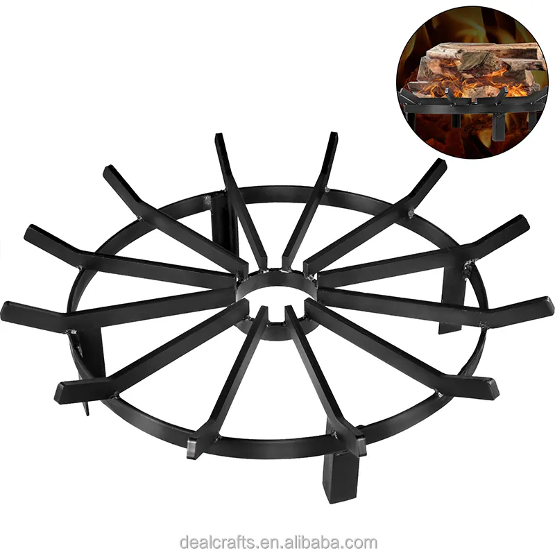 Cast Iron Stove Wood Burning Rack Fire Pit Log Grate Fire Grate with 4 Legs