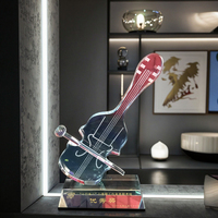 Trophée en cristal sur mesure, instrument de musique violon, design gravé sablé, thème sportif, logo gravé, cadeau d'affaires, coffret cadeau