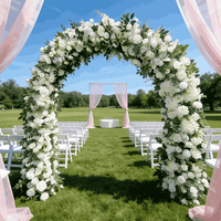 Arche de fleurs artificielles de luxe personnalisée blanche et verte, 6 pieds, 8 pieds, pour mariage, anniversaire, baby shower, décoration de fête, rose, pivoine