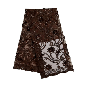 בד תחרה אפריקאי בעיצוב חדשני לשנת <span class=keywords><strong>2026</strong></span>, בד רשת נמתח, טול רקום, לבגדי מסיבות - Product Image 6