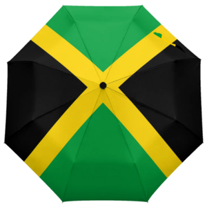 Parapluie portable pliable coupe-vent anti-UV à ouverture/fermeture automatique, haute qualité, faible MOQ, avec panneaux personnalisés drapeau jamaïcain - Product Image 2