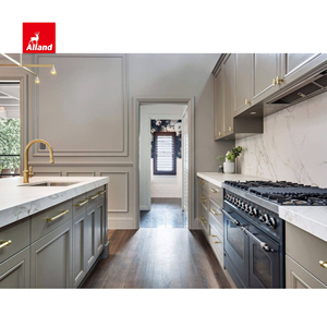 Lussuoso e affascinante armadio da <span class=keywords><strong>cucina</strong></span> accogliente con porta da incasso verde kaki con raccordo per la conservazione del vino ed apparecchio nascosto coperto - Product Image 4