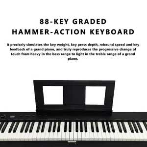 Beisite S-216 Clavier de piano <span class=keywords><strong>électronique</strong></span> et d'orgue électrique portable pliable à 88 touches semi-lestées avec haut-parleur intégré en plastique - Product Image 2
