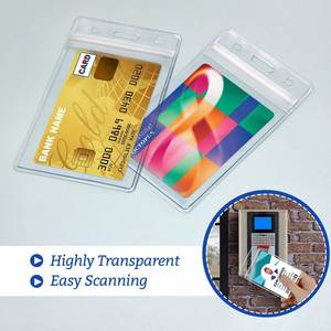 Porte-cartes transparent en PVC souple avec logo personnalisé, imperméable, pour badge d'identification - Product Image 5