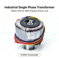 Transformateur de puissance monophasé Flyback 10 kVA, entrée 220 V, sortie 480 V, 50/60 Hz, en aluminium et cuivre, transformateur de puissance industriel