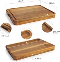 Planche à découper en bois d'acacia biologique double face pour viande, fromage et légumes