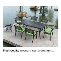 Ensemble Table à manger et chaises, meubles de jardin et Patio d'extérieur, en aluminium moulé, ensemble de bistrot