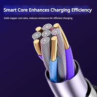 Câble de données lumineux RGB coloré 120W à effet respirant pour Apple 16 et Huawei Mate60pro 70 60 50 Type-C à charge rapide