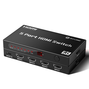 SYONG Conmutador HDMI 5 en 1 de Buena Calidad, 4K30Hz, HDMI 1.4 HDCP1.3 <span class=keywords><strong>HDR</strong></span> 3D Dolby Vision con Control Remoto IR para TV LED, PC, Monitor, Laptop - Product Image 1