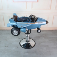 Kisen petit avion forme de haute qualité salon de coiffure cheveux salon de beauté enfants bleu chaise de barbier pour enfants avec volant jouet