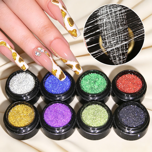 Nuevo Gel de Uñas Reflectante <span class=keywords><strong>con</strong></span> Purpurina, Gel Elástico para Dibujar Líneas, Color Azul, Plateado y Dorado, para Decoración de Uñas, <span class=keywords><strong>Manicura</strong></span> y Diseño - Product Image 2