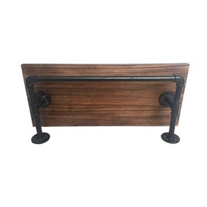 Estante <span class=keywords><strong>de</strong></span> metal <span class=keywords><strong>para</strong></span> tuberías con perchero <span class=keywords><strong>de</strong></span> <span class=keywords><strong>madera</strong></span>, montado en la pared, 10 ganchos <span class=keywords><strong>para</strong></span> colgar mochilas, abrigos, <span class=keywords><strong>toallas</strong></span> y sombreros, 16 pulgadas, natural - Product Image 2