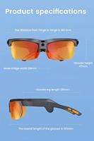 Lunettes IA avec caméra 13 millions de pixels, idéales pour le cyclisme, les activités de plein air, la randonnée, protection contre le vent – Lunettes de soleil IA
