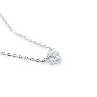 Mini collier de bijoux fins en argent sterling S925 avec turquoise et diamant, chaîne à maillons en forme de fleur à quatre feuilles, cadeaux pour femmes