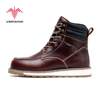 Chaussures de sécurité de haute qualité fabriquées en usine, bottes de travail en cuir, embout en acier, anti-écrasement et anti-perforation pour hommes