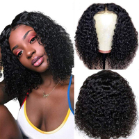 Perruque Afro Kinky Curly Short Bob pas cher Perruques Lace Front de cheveux humains complets sans colle pour les femmes noires 360 Hd Perruque Lace Frontal Cheveux humains