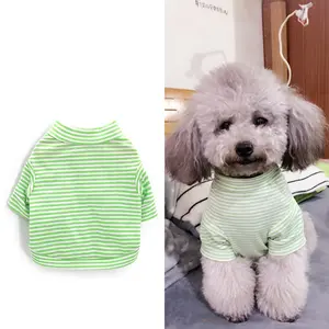 Popular Hot Selling Soft Pet Dog Vestuário Algodão Listrado primavera verão T-Shirt Para cão vestuário roupas pet fornecedor