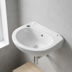 Modern luxury bathroom sink rectangular oval-shaped standing column simple style ceramic stone includes drainer for washroom use - Product Image 5
