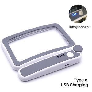 <span class=keywords><strong>Loupe</strong></span> éclairée rechargeable 4X, <span class=keywords><strong>loupe</strong></span> carrée, lampe de lecture pour lire au lit, lampe de lecture LED plate portable - Product Image 5