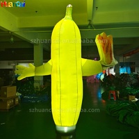 Gloeiende Opblaasbare Banaan Man Cartoon Opblaasbare Pop Custom Size Logo Opblaasbare Lucht Danser Banaan Voor Fruit Winkel Promotie