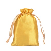 Logo personnalisé pas cher Imité Soie Organza Satin Sac d'emballage Pochette Sacrée Couverture Sac Cheveux Cadeau Bijoux Sacs Avec Ruban Corde