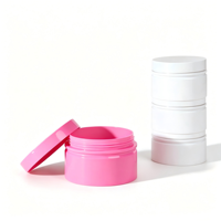 Vente en gros de pots à crème en PP blanc de 100 à 200 ml, contenants cosmétiques vides de luxe OEM, soins de la peau et crème pour les yeux, couvercle rose