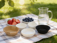 Emballage jetable pour cupcake en papier Snow Mochi, support à gâteau, compatible micro-ondes et four, écologique, résistant à la chaleur